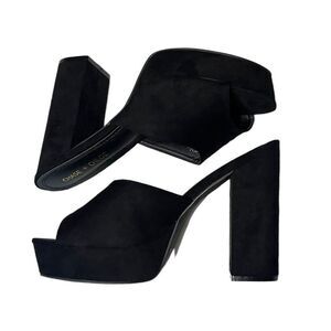 Chase + Chloe Black Suede Zara 2 Platform Heels Size 10